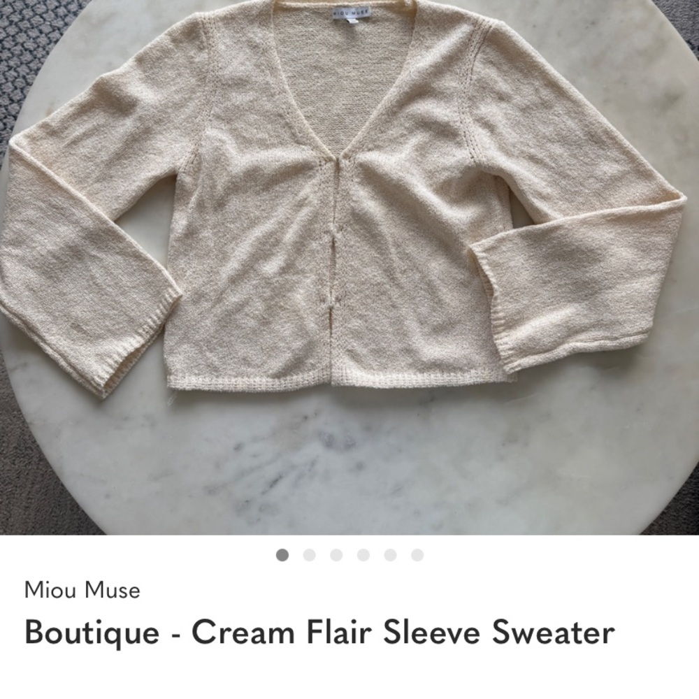 Miou Muse Cream Cardigan Sweater